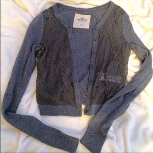 HOLLISTER gray laced cardigan